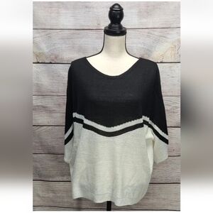 Elegant Black and White Women's Poncho